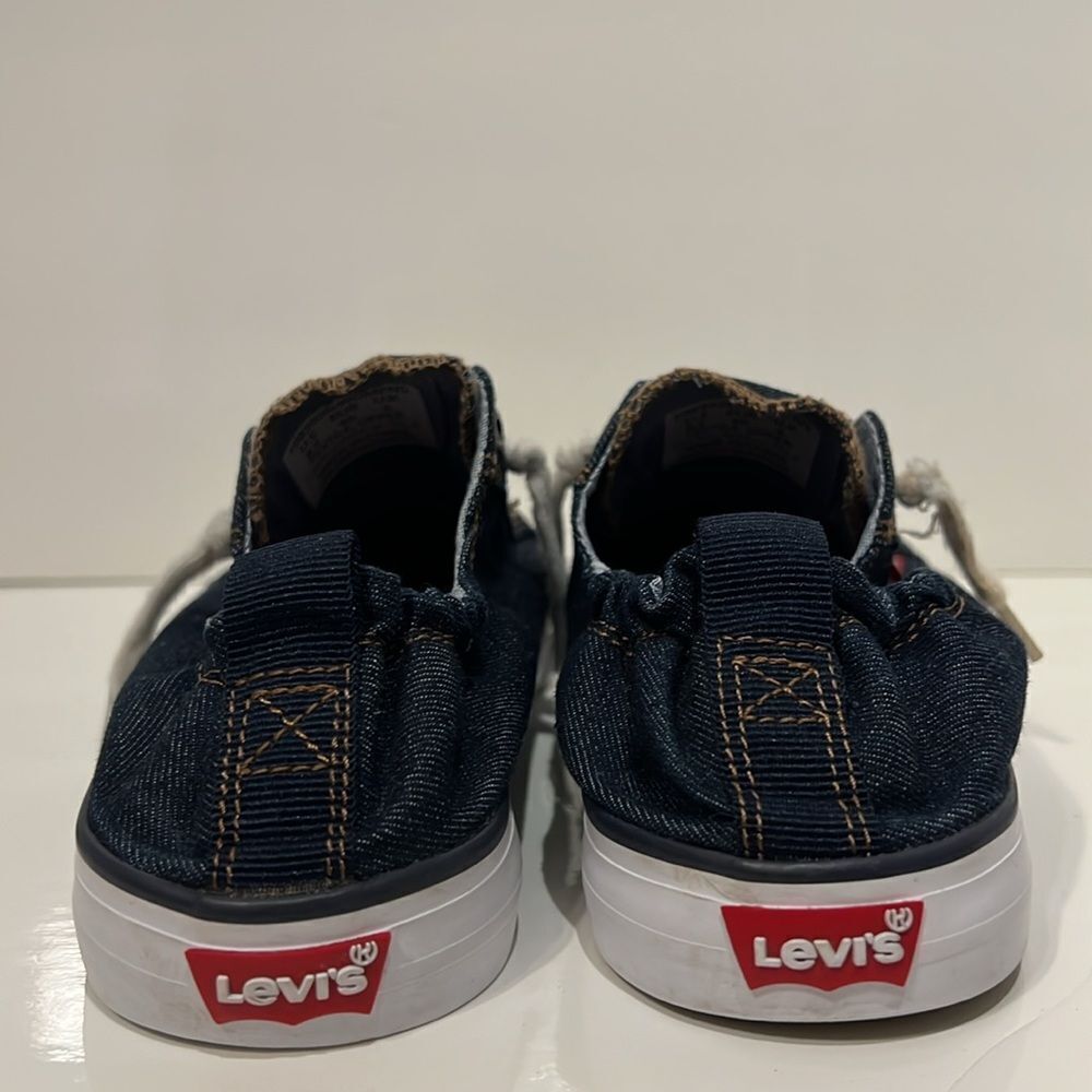 Levi’s Blue Denim‎ Slip On Lace Up Sneaker Shoes Size 8.5 - Picture 5 of 14